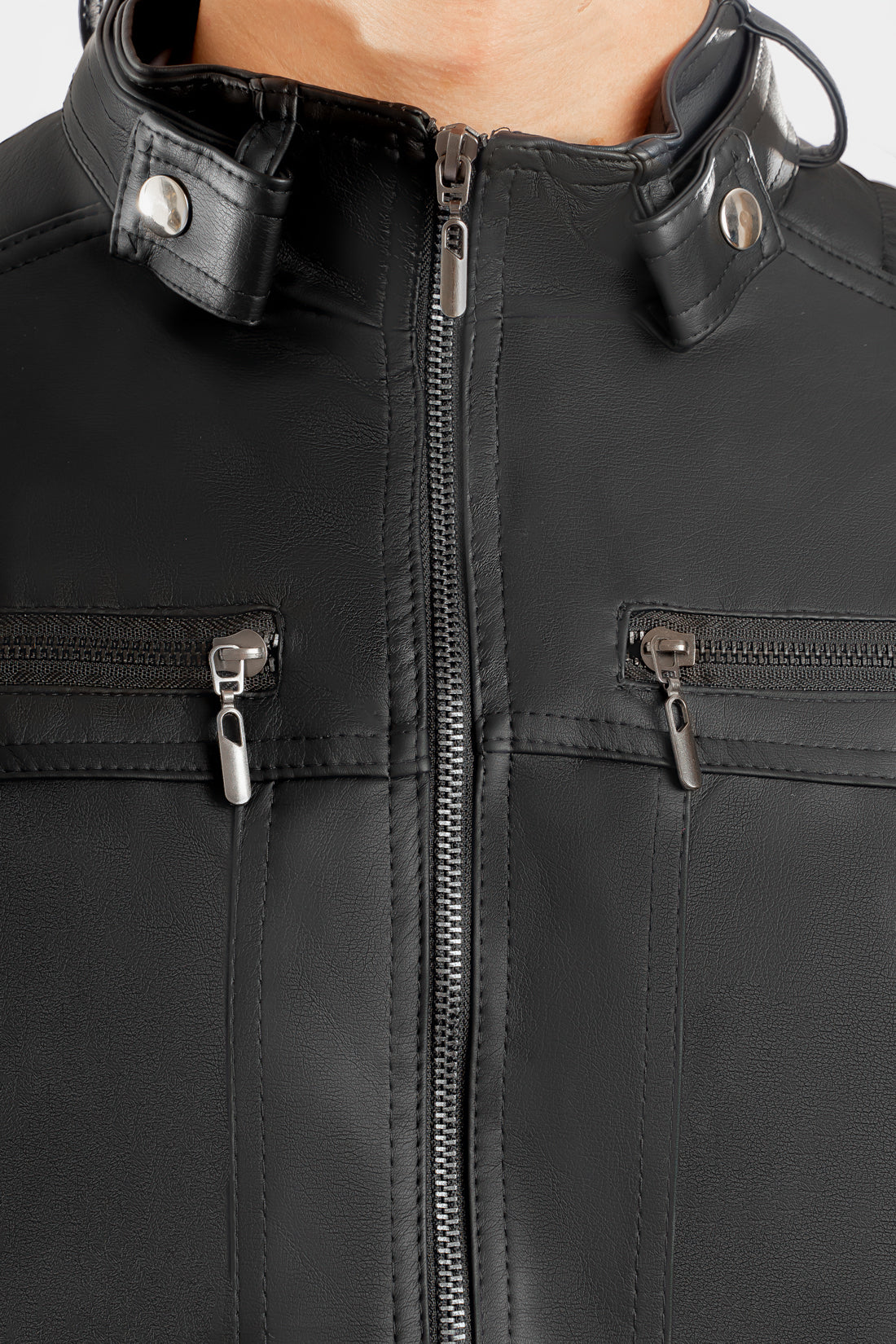 Chaqueta Hombre Cuero Sintético Clásica Negra – Estilo Biker Premium Tallas S al XI 🔥 Envío Gratis