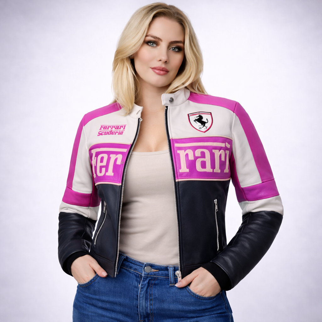 🏎️ VELOCIDAD Y GLAMOUR: CHAQUETA DE MUJER MOTERA FERRARI EDITION 🏎️