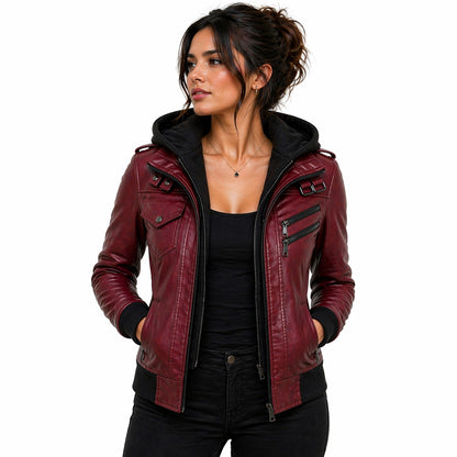 👑 Chaqueta Rust Motera: LaArmadura  de Estilo para la Mujer Imparable 🏍️✨