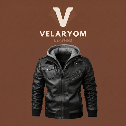 Chaqueta Motera Rust con Capucha – Cuero Sintético Premium Negra Estilo Biker 🔥 Envío Gratis