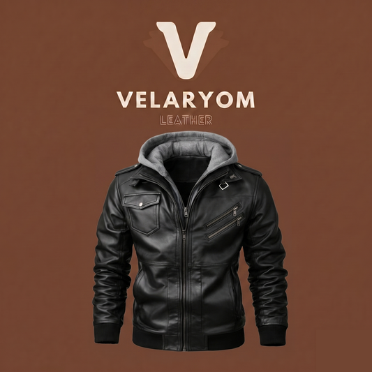 Chaqueta Motera Rust con Capucha – Cuero Sintético Premium Negra Estilo Biker 🔥 Envío Gratis